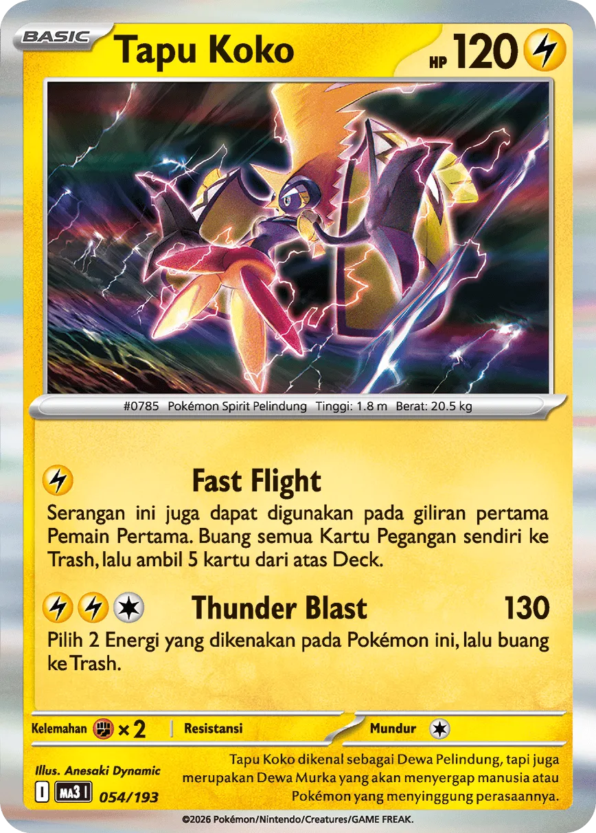 Tapu Koko 054 — MEGA Dream ex (Indonesian Pokémon TCG card)