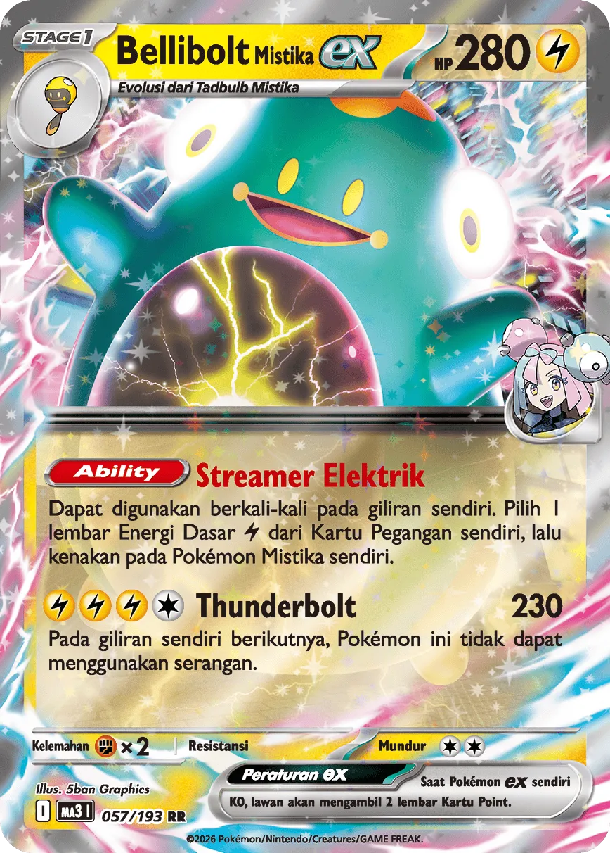 Iono's Bellibolt ex 057 — MEGA Dream ex (Indonesian Pokémon TCG card)
