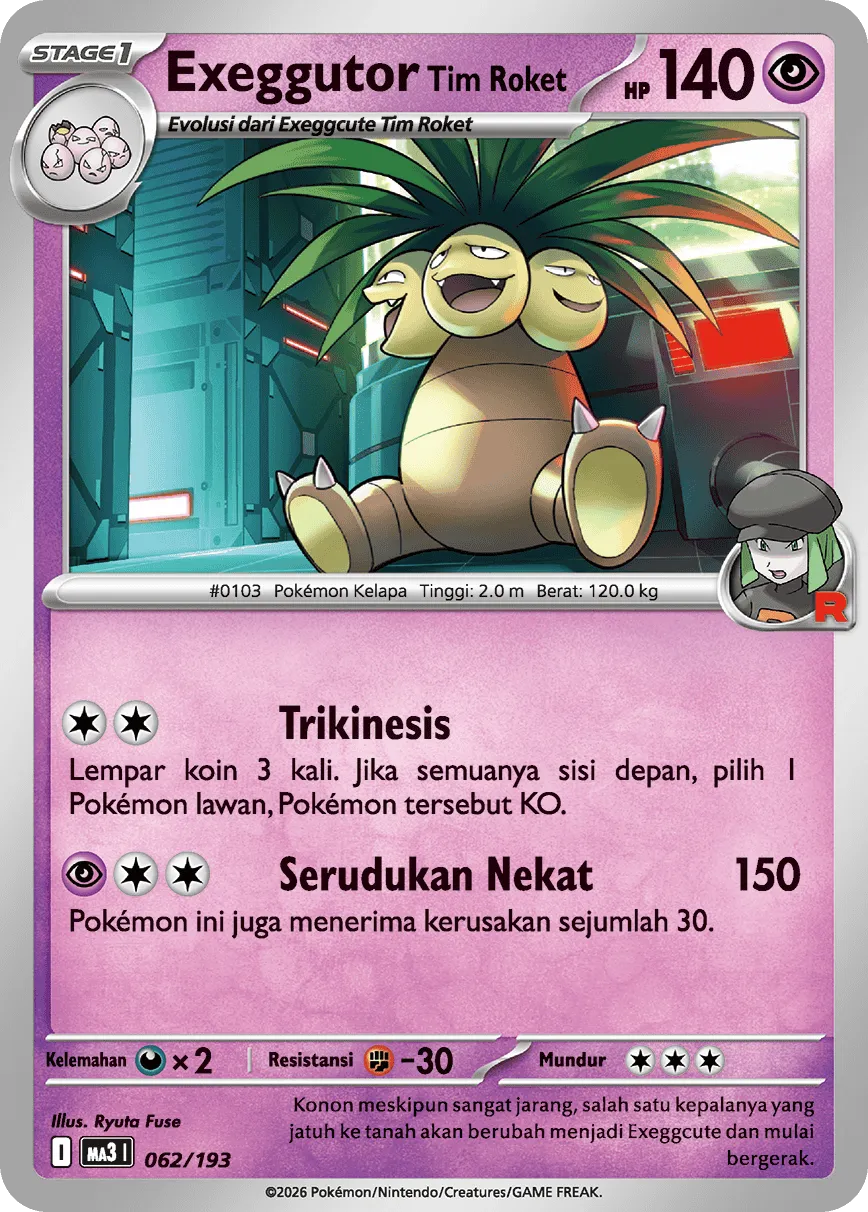 Team Rocket's Exeggutor 062 — MEGA Dream ex (Indonesian Pokémon TCG card)
