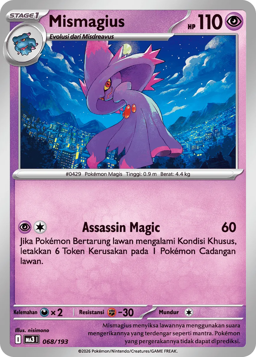 Mismagius 068 — MEGA Dream ex (Indonesian Pokémon TCG card)