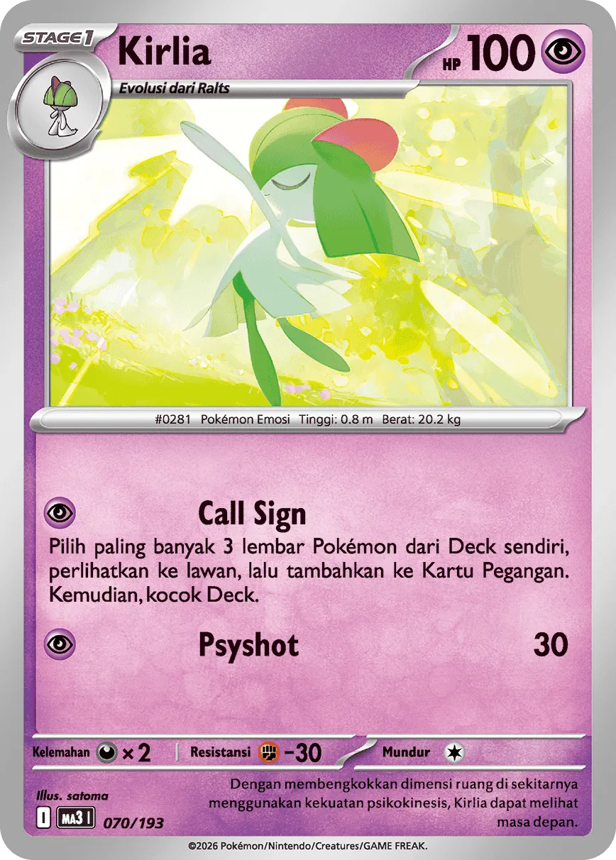 Kirlia 070 — MEGA Dream ex (Indonesian Pokémon TCG card)