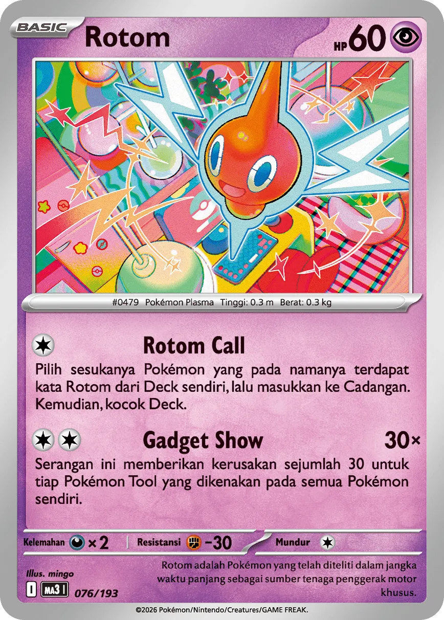Rotom 076 — MEGA Dream ex (Indonesian Pokémon TCG card)