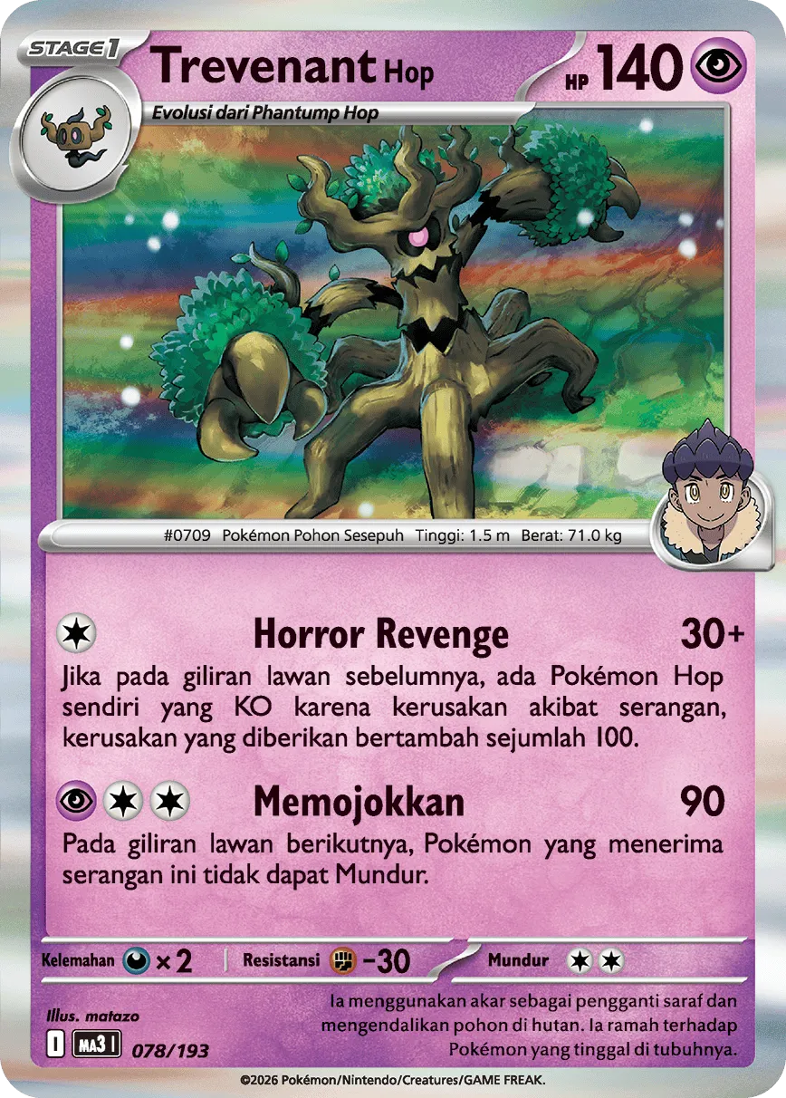 Hop's Trevenant 078 — MEGA Dream ex (Indonesian Pokémon TCG card)