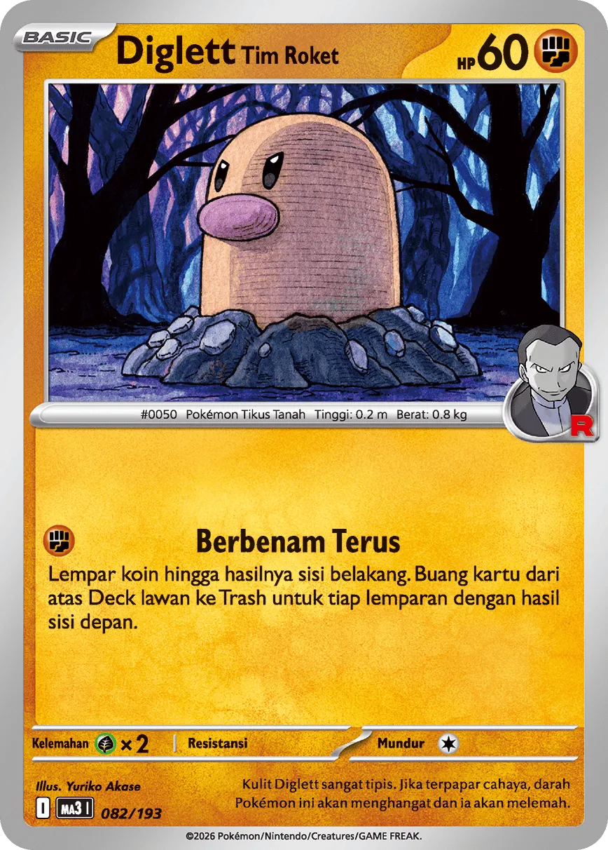 Team Rocket's Diglett 082 — MEGA Dream ex (Indonesian Pokémon TCG card)