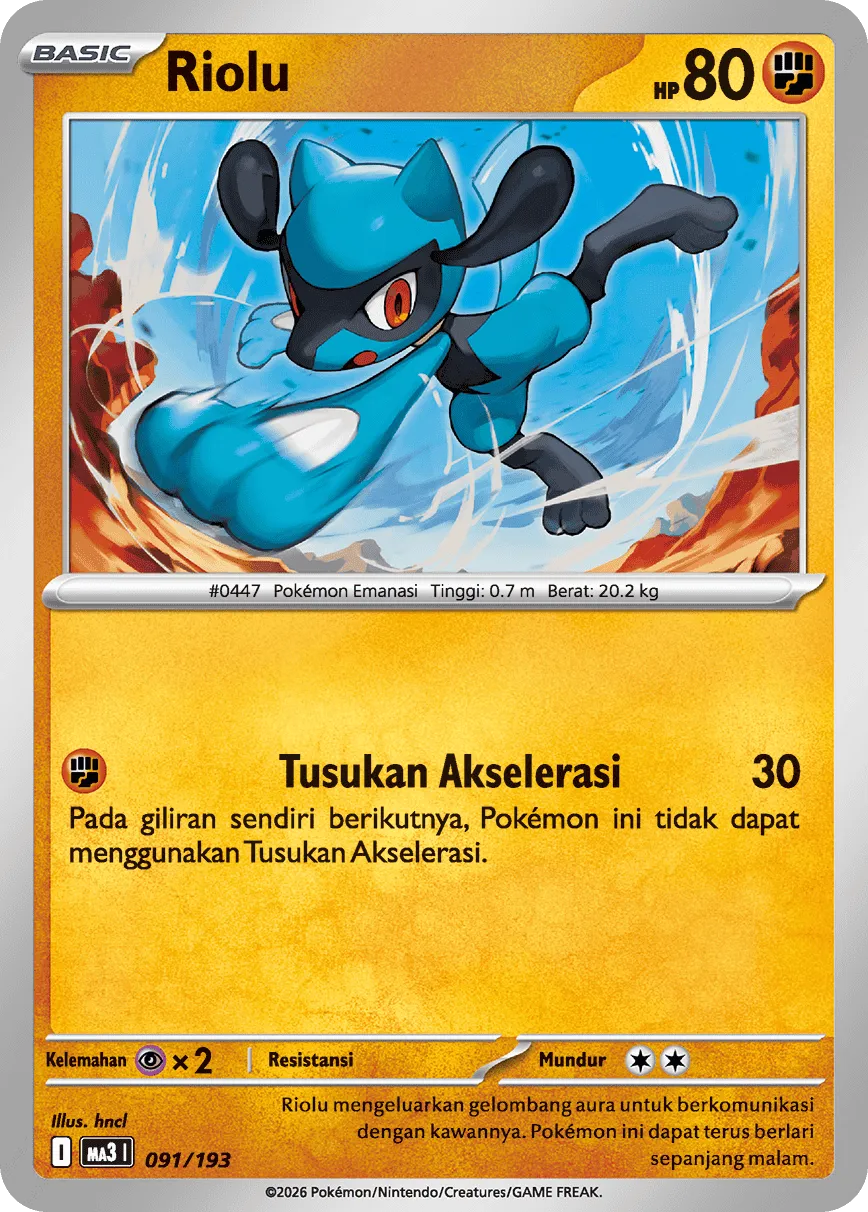 Riolu 091 — MEGA Dream ex (Indonesian Pokémon TCG card)