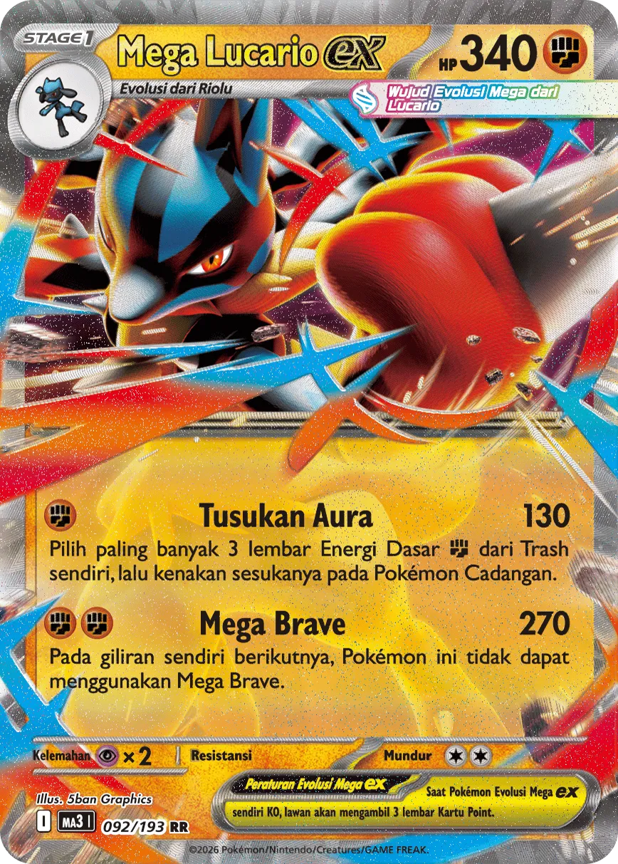 Mega Lucario ex 092 — MEGA Dream ex (Indonesian Pokémon TCG card)