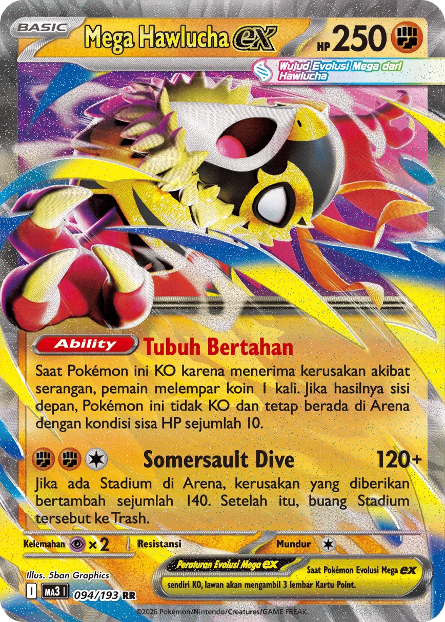 Mega Hawlucha ex 094 — MEGA Dream ex (Indonesian Pokémon TCG card)