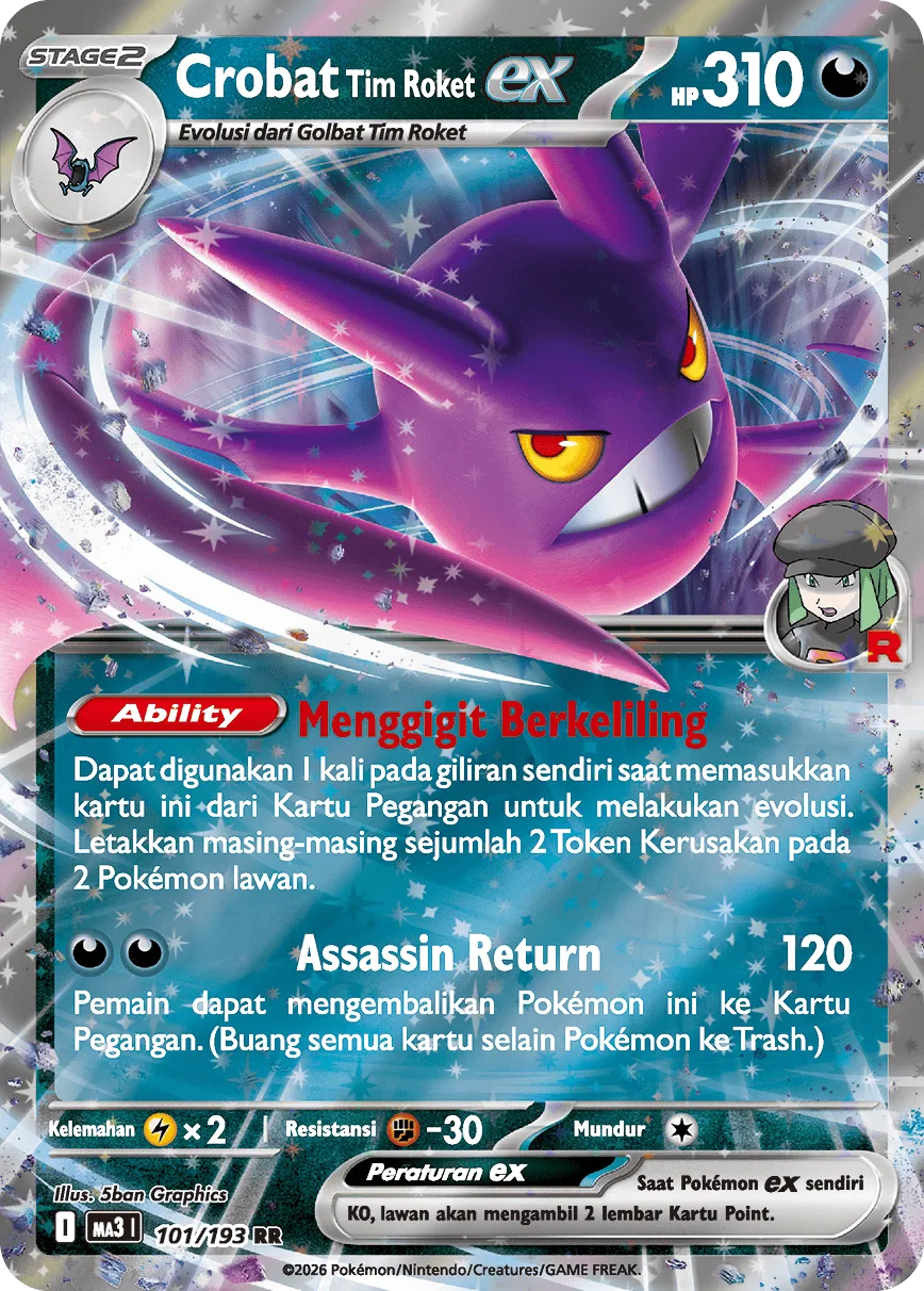 Team Rocket's Crobat ex 101 — MEGA Dream ex (Indonesian Pokémon TCG card)