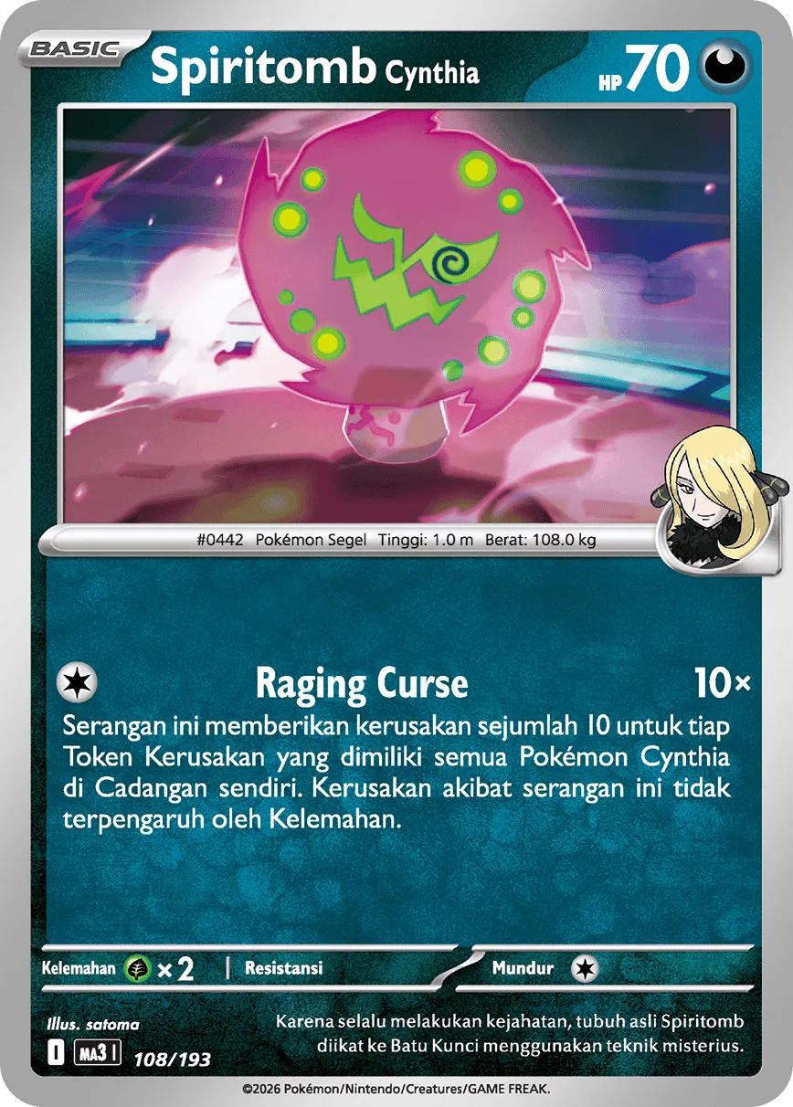 Cynthia's Spiritomb 108 — MEGA Dream ex (Indonesian Pokémon TCG card)