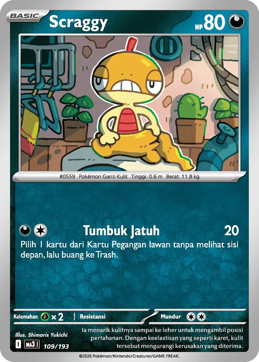 Scraggy 109 — MEGA Dream ex (Indonesian Pokémon TCG card)