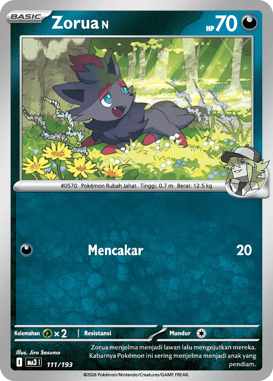 N's Zorua 111 — MEGA Dream ex (Indonesian Pokémon TCG card)