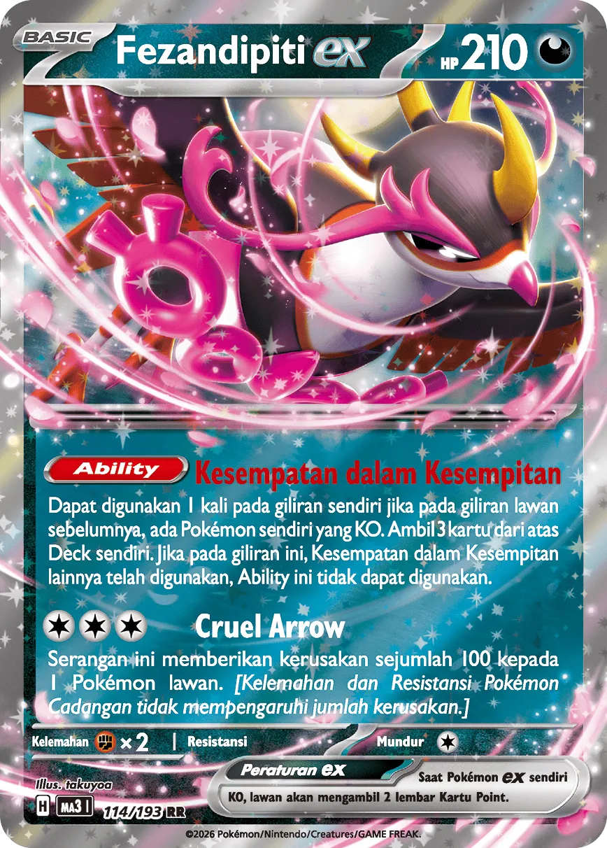 Fezandipiti ex 114 — MEGA Dream ex (Indonesian Pokémon TCG card)
