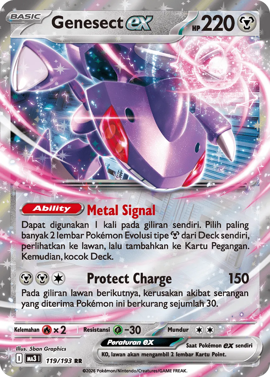 Genesect ex 119 — MEGA Dream ex (Indonesian Pokémon TCG card)