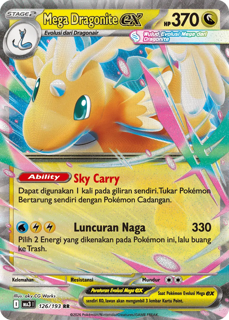 Mega Dragonite ex 126 — MEGA Dream ex (Indonesian Pokémon TCG card)