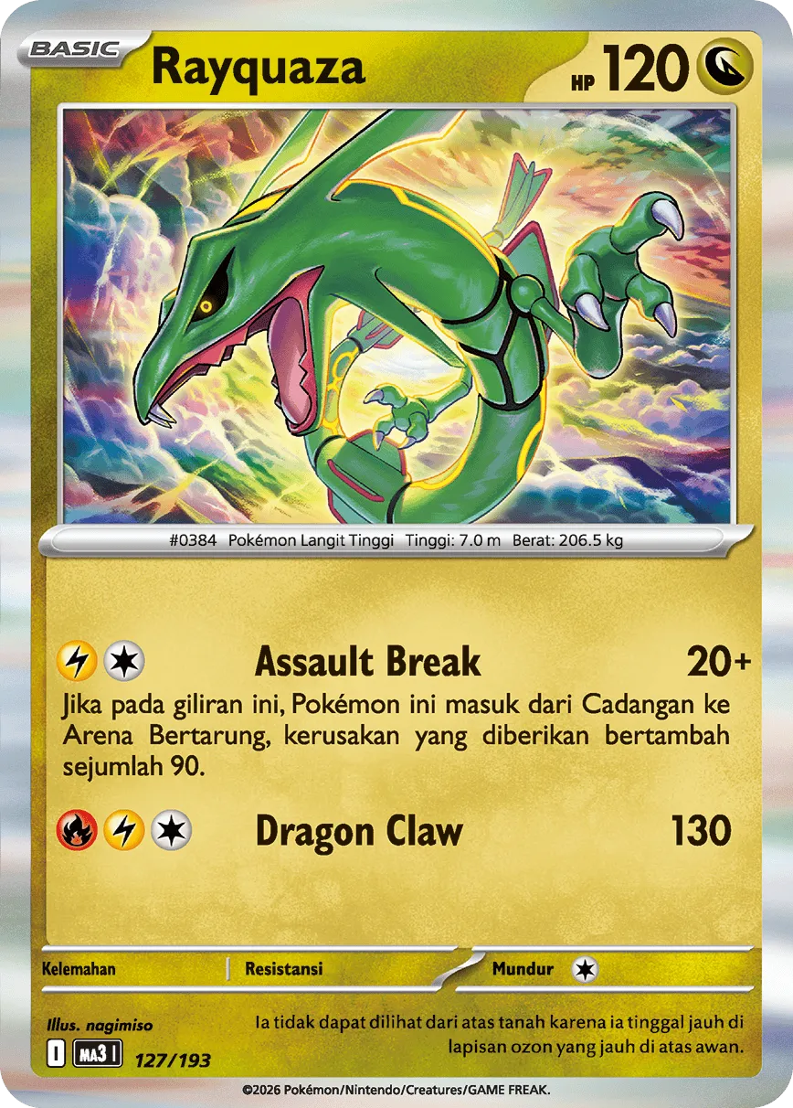 Rayquaza 127 — MEGA Dream ex (Indonesian Pokémon TCG card)