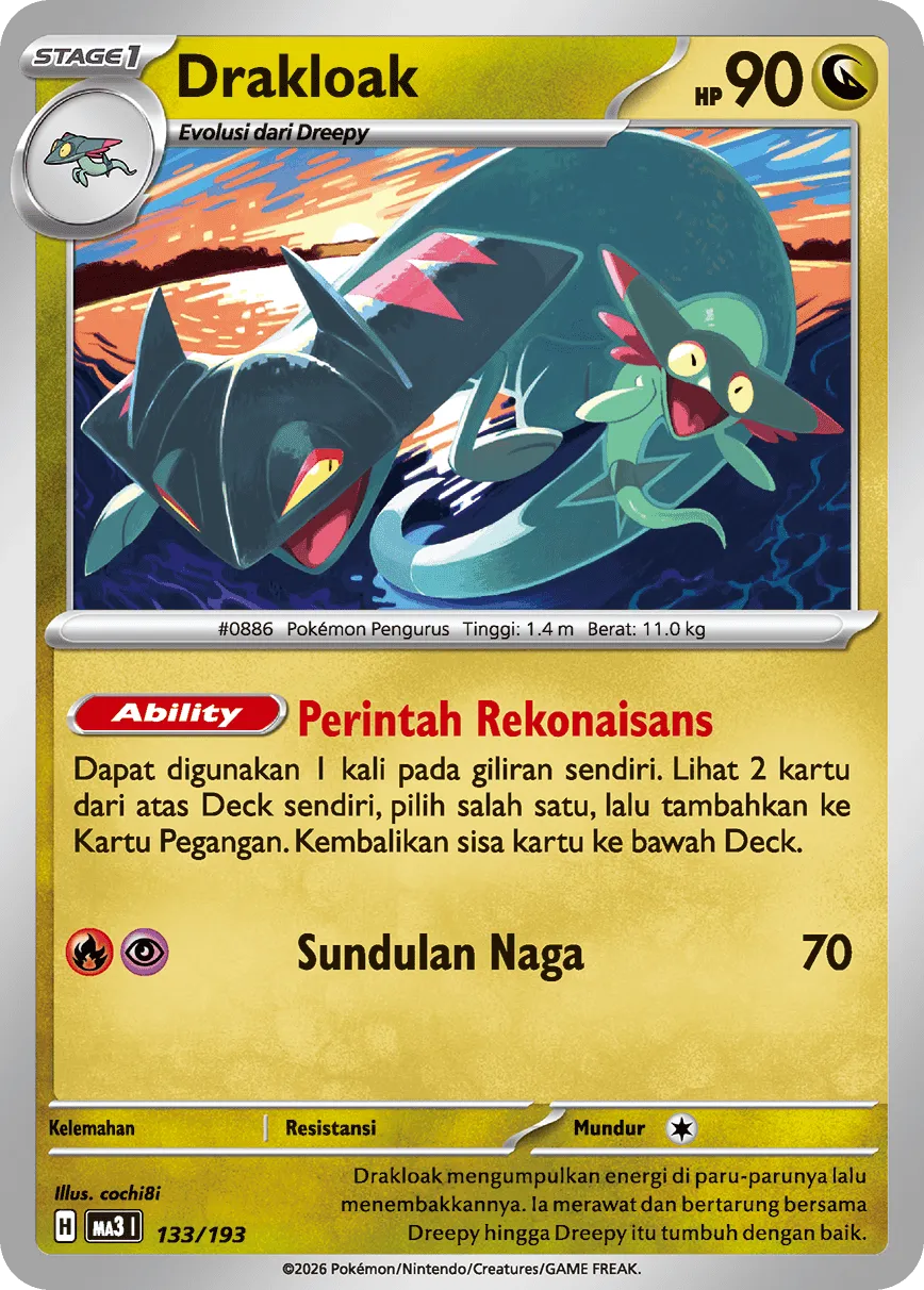 Drakloak 133 — MEGA Dream ex (Indonesian Pokémon TCG card)