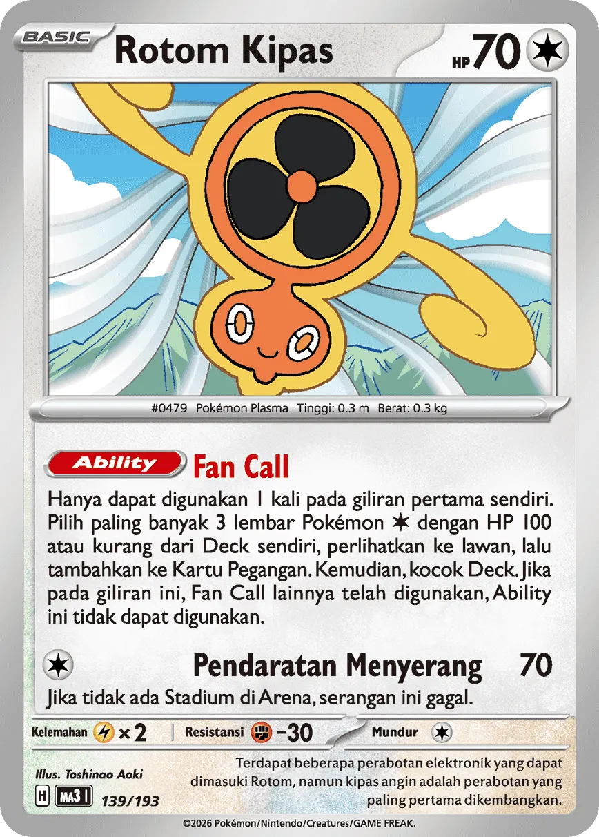 Fan Rotom 139 — MEGA Dream ex (Indonesian Pokémon TCG card)