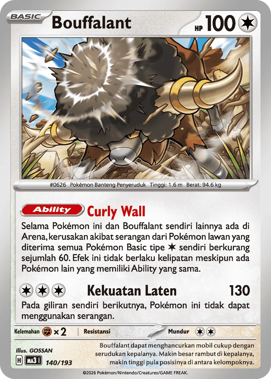 Bouffalant 140 — MEGA Dream ex (Indonesian Pokémon TCG card)