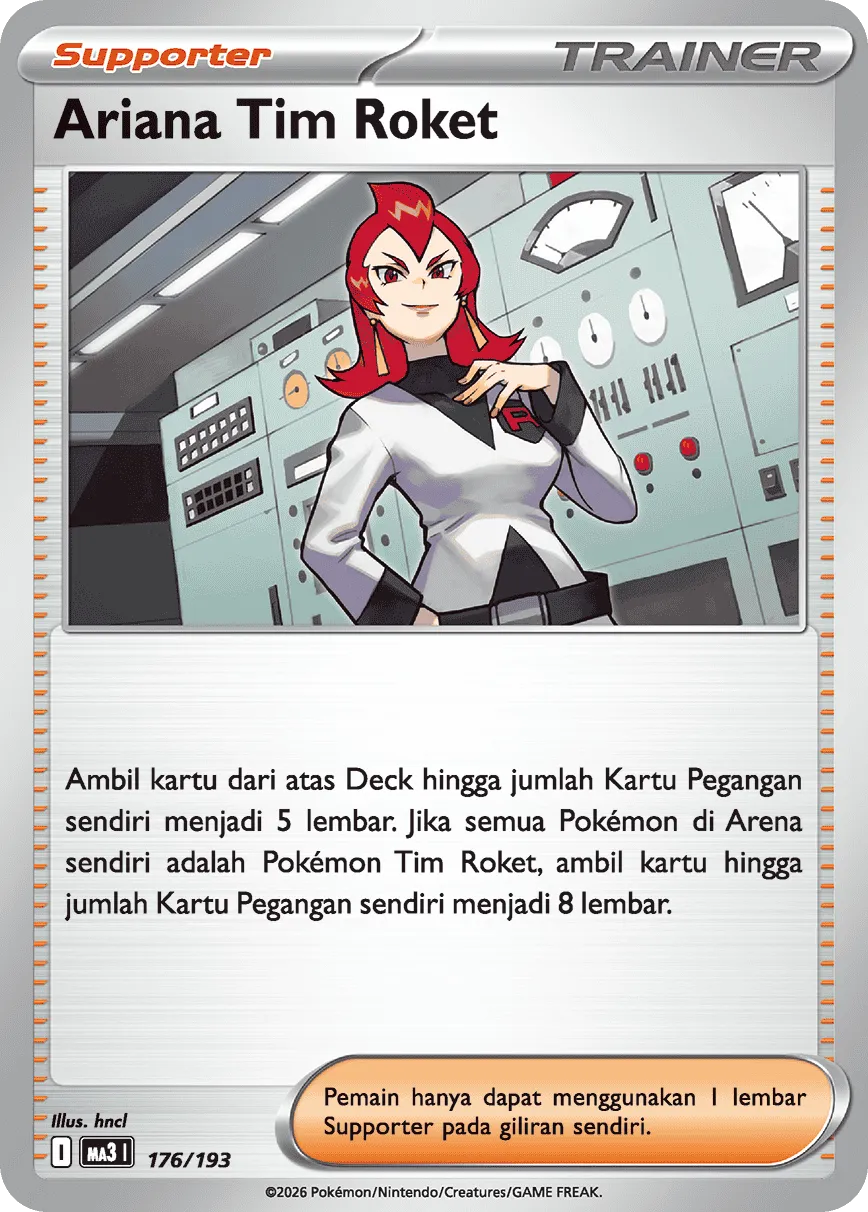 Team Rocket's Ariana 176 — MEGA Dream ex (Indonesian Pokémon TCG card)