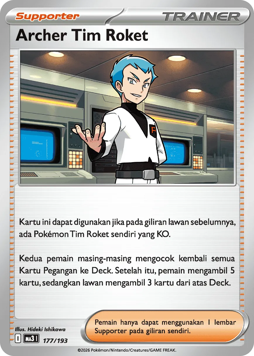 Team Rocket's Archer 177 — MEGA Dream ex (Indonesian Pokémon TCG card)