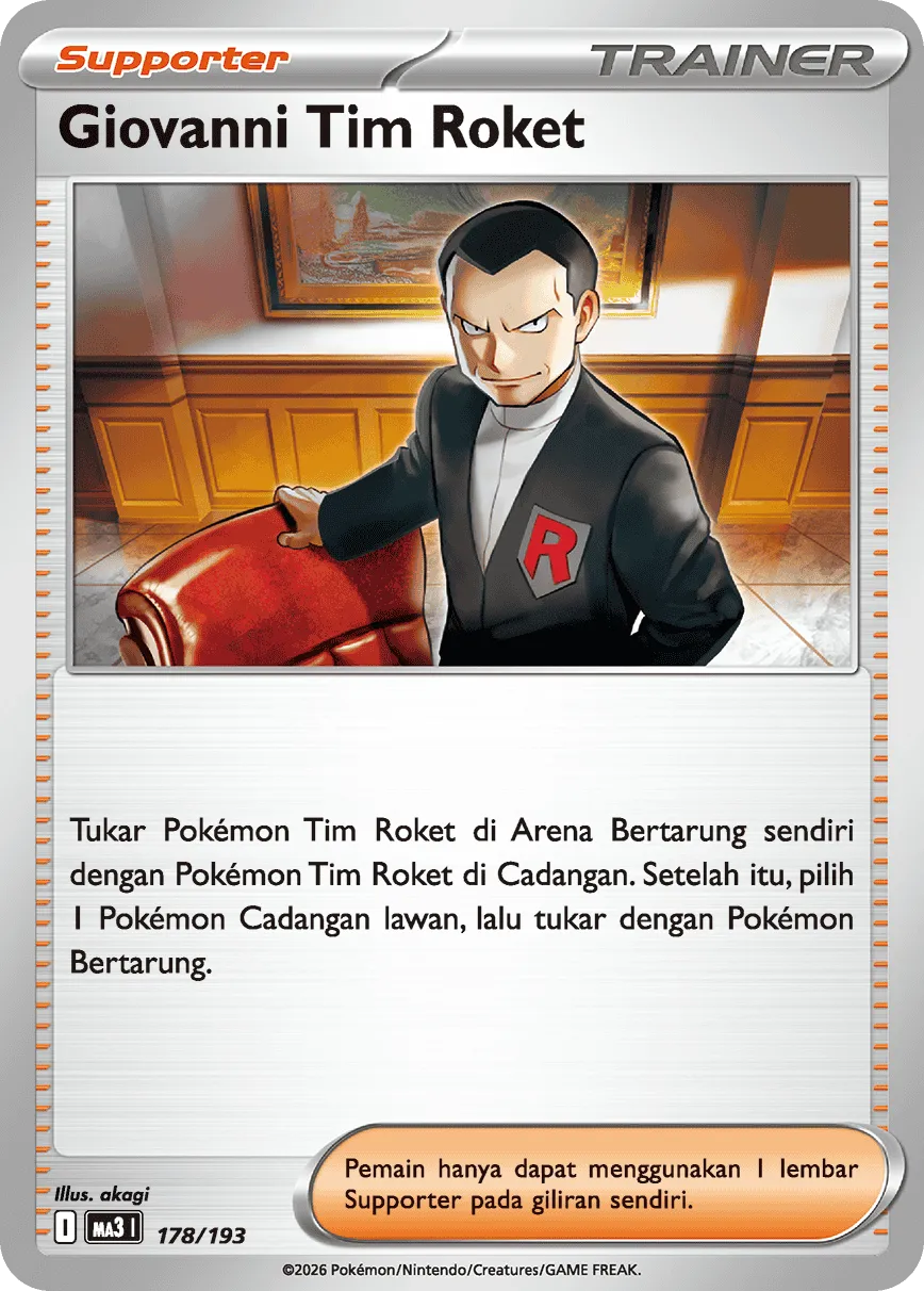 Team Rocket's Giovanni 178 — MEGA Dream ex (Indonesian Pokémon TCG card)