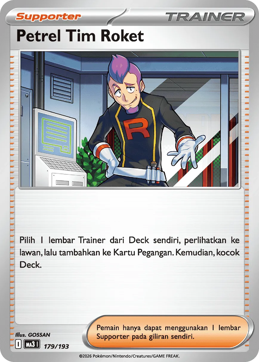 Team Rocket's Petrel 179 — MEGA Dream ex (Indonesian Pokémon TCG card)