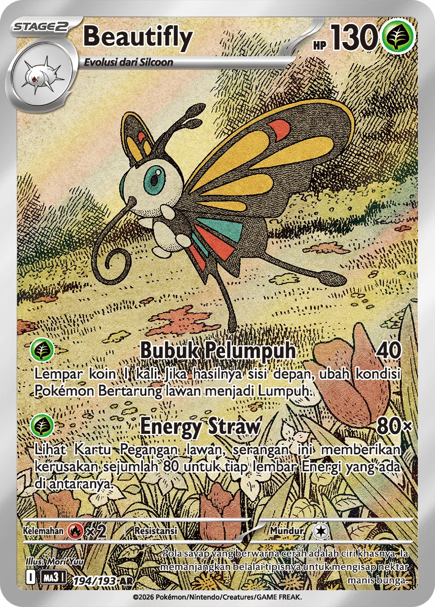 Beautifly 194 — MEGA Dream ex (Indonesian Pokémon TCG card)