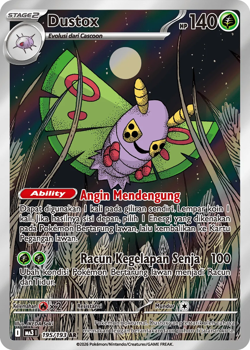 Dustox 195 — MEGA Dream ex (Indonesian Pokémon TCG card)