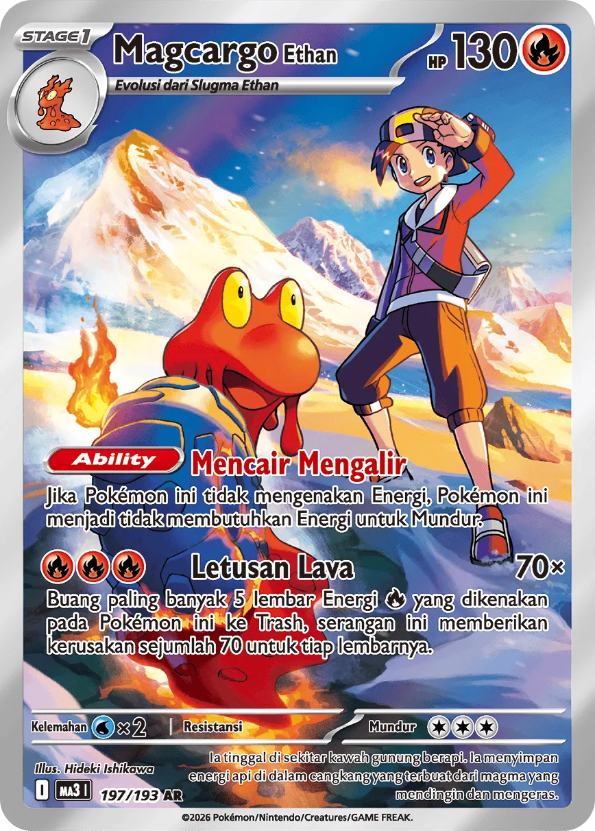 Ethan's Magcargo 197 — MEGA Dream ex (Indonesian Pokémon TCG card)