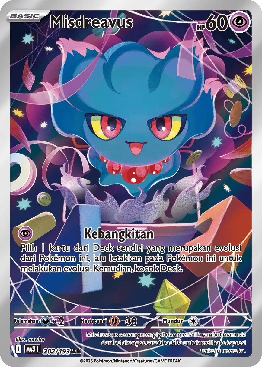Misdreavus 202 — MEGA Dream ex (Indonesian Pokémon TCG card)