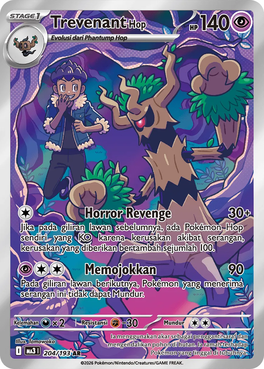 Hop's Trevenant 204 — MEGA Dream ex (Indonesian Pokémon TCG card)