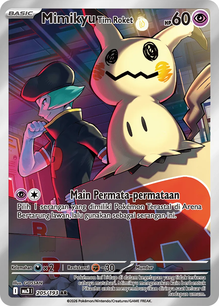 Team Rocket's Mimikyu 205 — MEGA Dream ex (Indonesian Pokémon TCG card)
