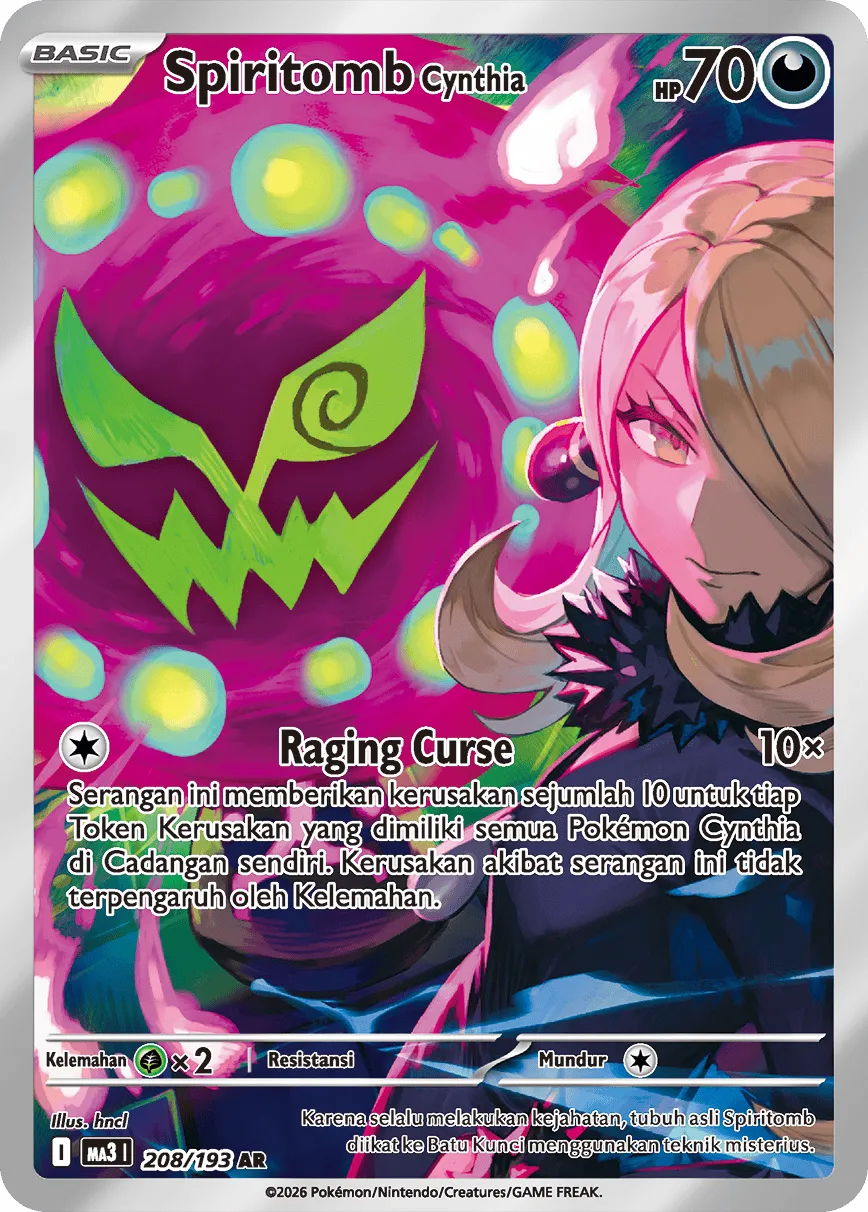 Cynthia's Spiritomb 208 — MEGA Dream ex (Indonesian Pokémon TCG card)