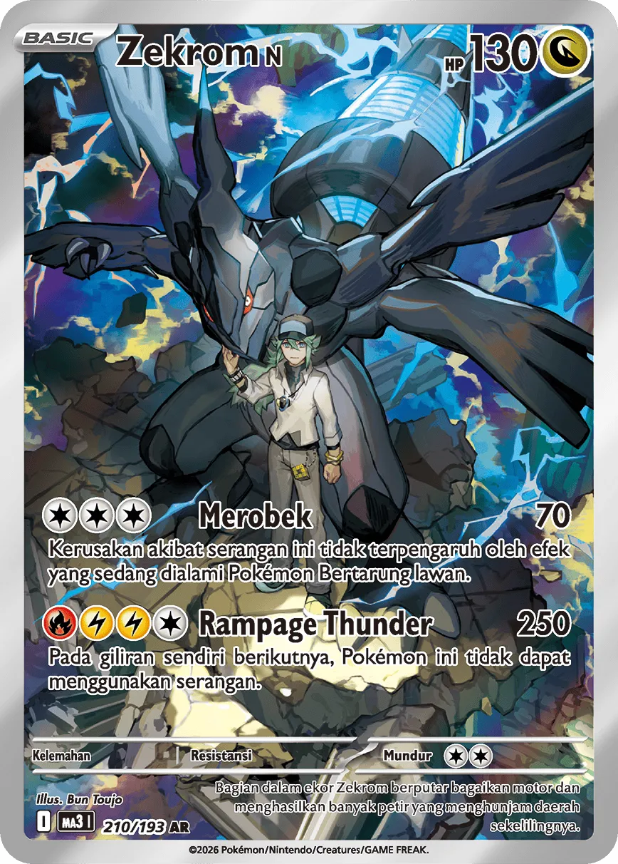 N's Zekrom 210 — MEGA Dream ex (Indonesian Pokémon TCG card)