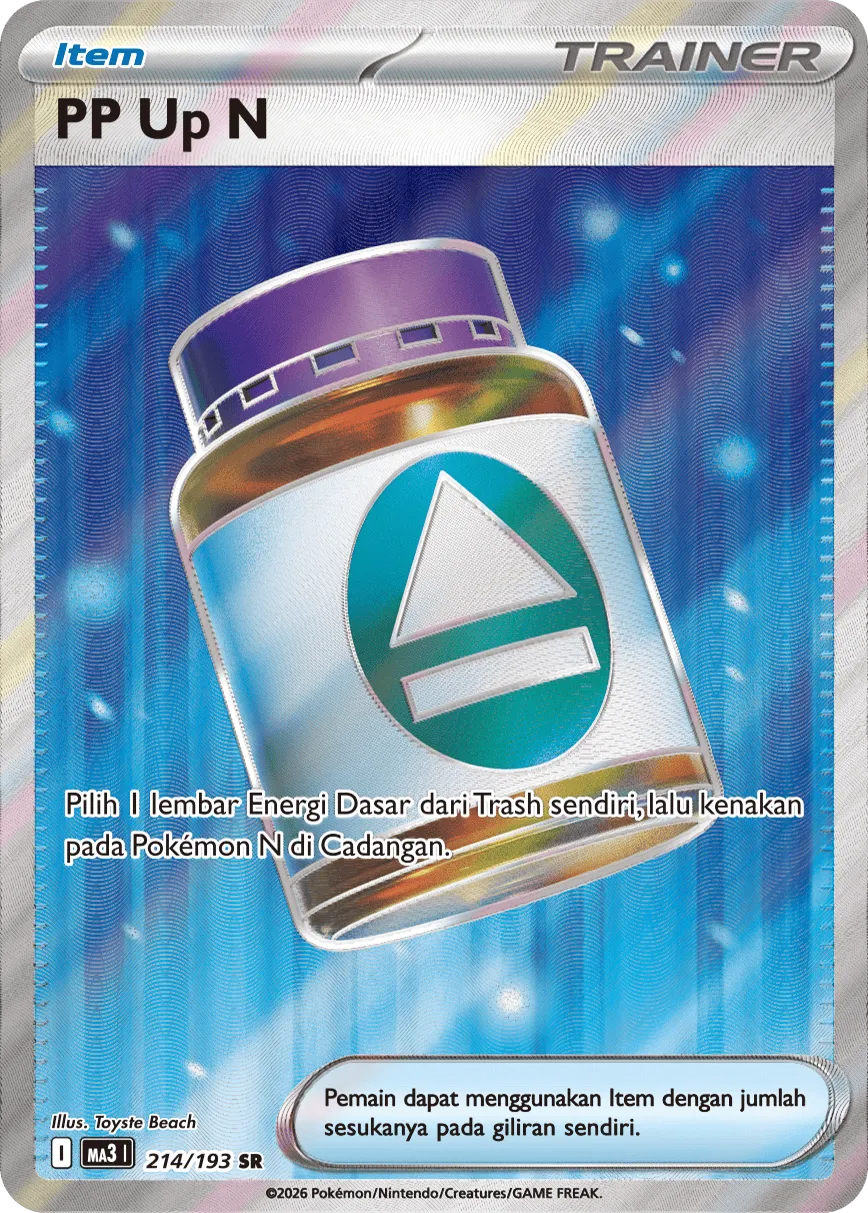 N's PP Up 214 — MEGA Dream ex (Indonesian Pokémon TCG card)