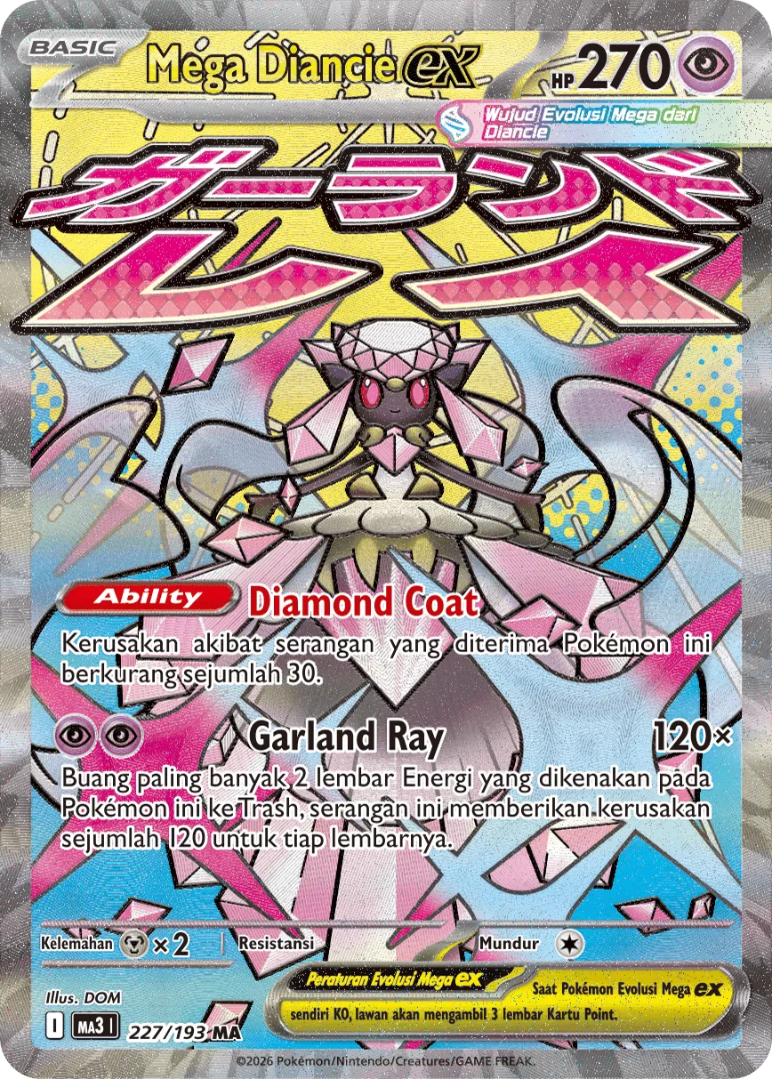 Mega Diancie ex 227 — MEGA Dream ex (Indonesian Pokémon TCG card)