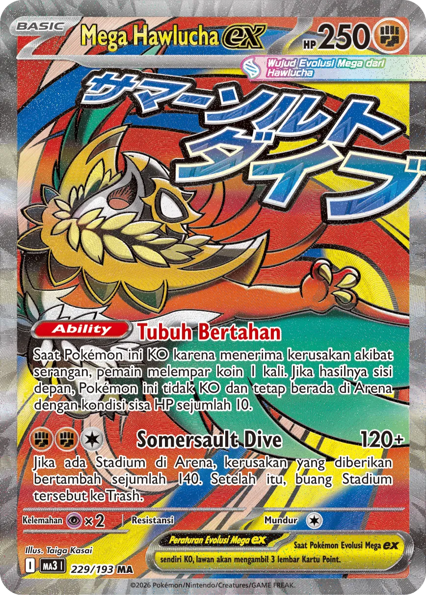 Mega Hawlucha ex 229 — MEGA Dream ex (Indonesian Pokémon TCG card)