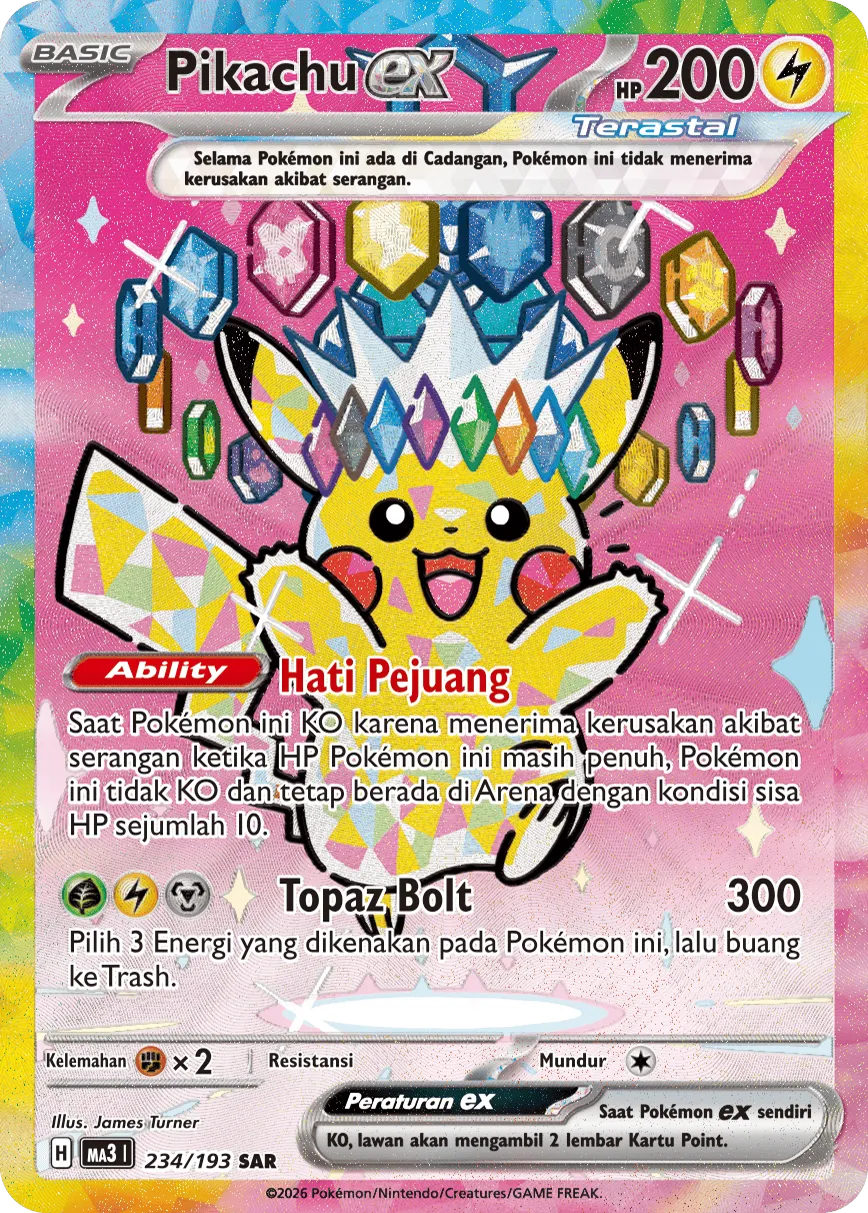 Pikachu ex 234 — MEGA Dream ex (Indonesian Pokémon TCG card)