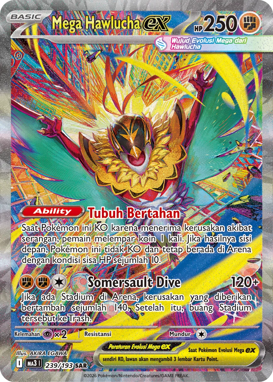 Mega Hawlucha ex 239 — MEGA Dream ex (Indonesian Pokémon TCG card)