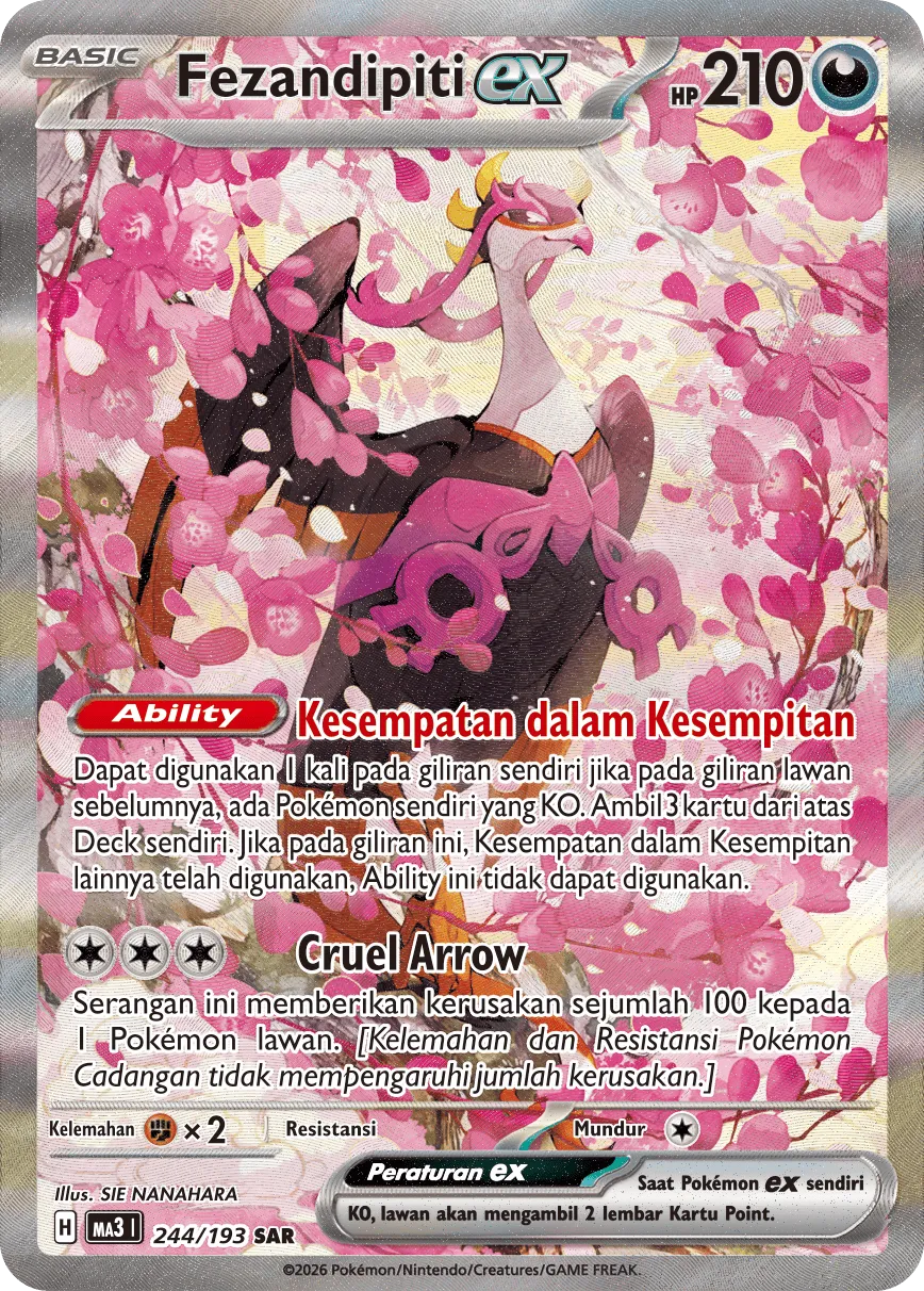 Fezandipiti ex 244 — MEGA Dream ex (Indonesian Pokémon TCG card)