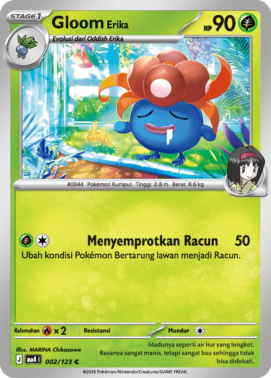 Erika's Gloom 002/123 — Void Blast (Indonesian Pokémon TCG card)