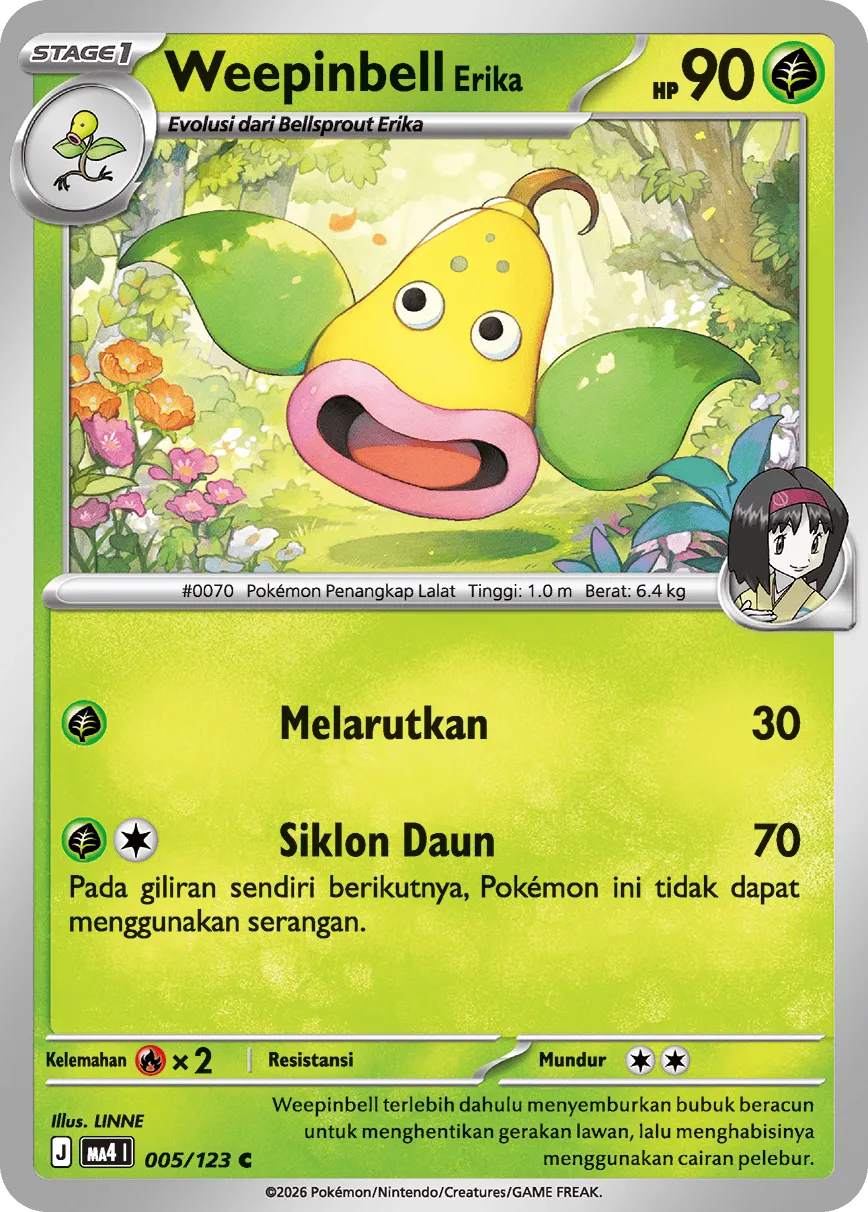 Erika's Weepinbell 005/123 — Void Blast (Indonesian Pokémon TCG card)
