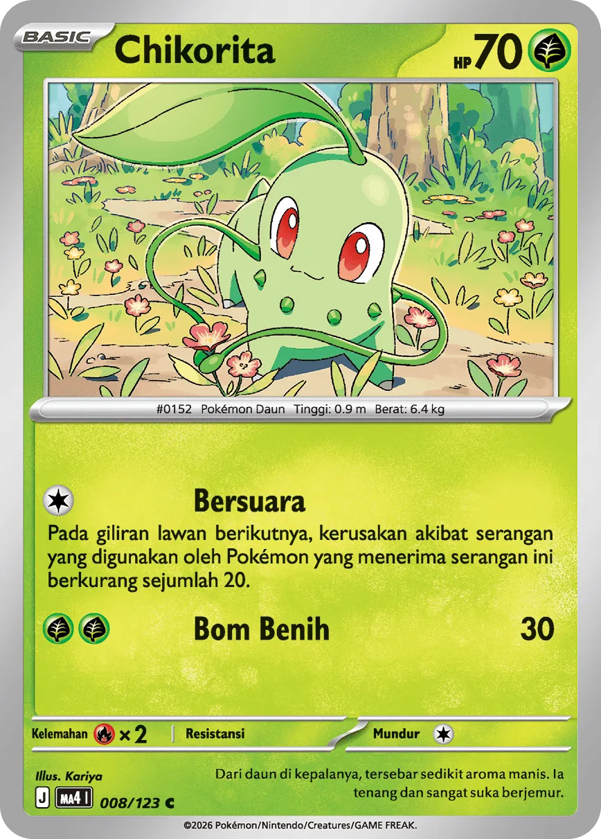 Chikorita 008/123 — Void Blast (Indonesian Pokémon TCG card)