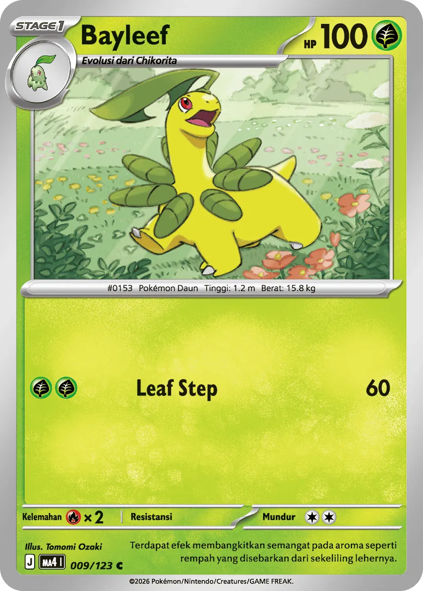 Bayleef 009/123 — Void Blast (Indonesian Pokémon TCG card)