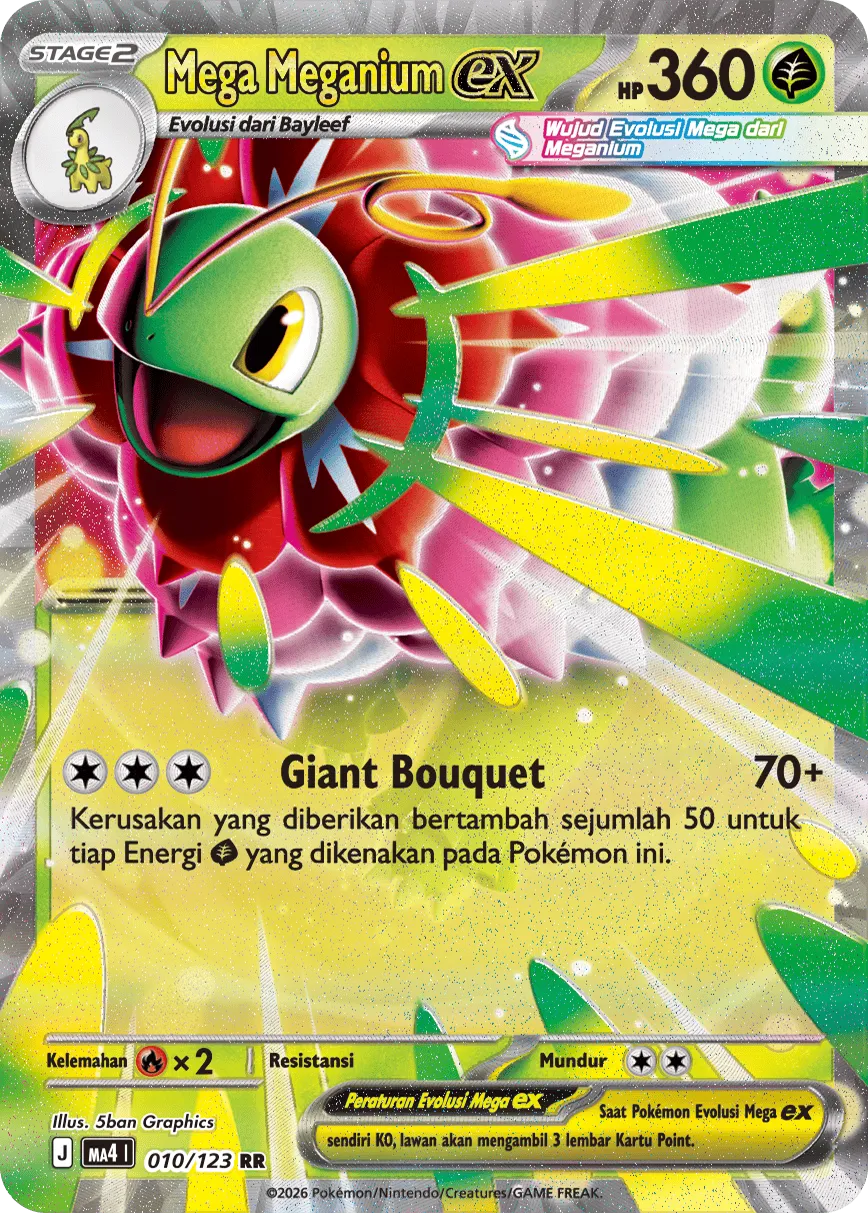 Mega Meganium ex 010/123 — Void Blast (Indonesian Pokémon TCG card)