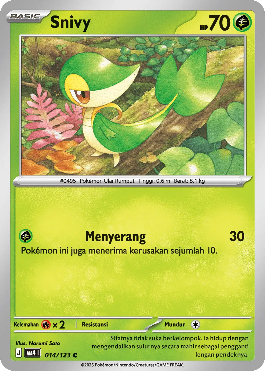 Snivy 014/123 — Void Blast (Indonesian Pokémon TCG card)