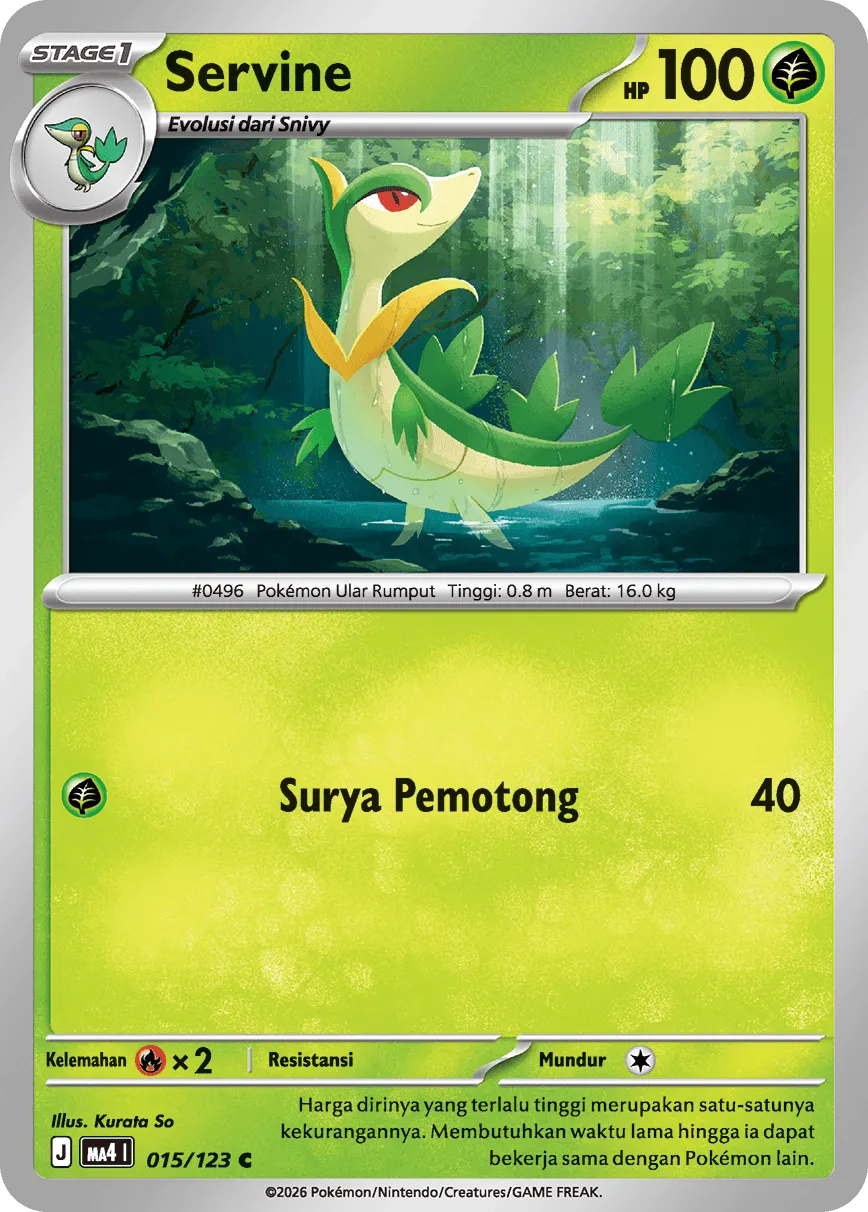 Servine 015/123 — Void Blast (Indonesian Pokémon TCG card)