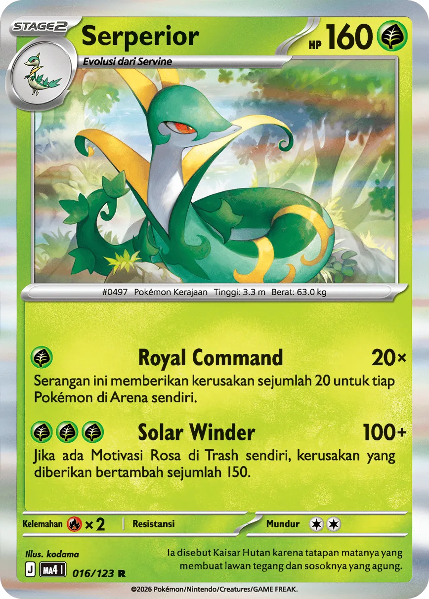 Serperior 016/123 — Void Blast (Indonesian Pokémon TCG card)