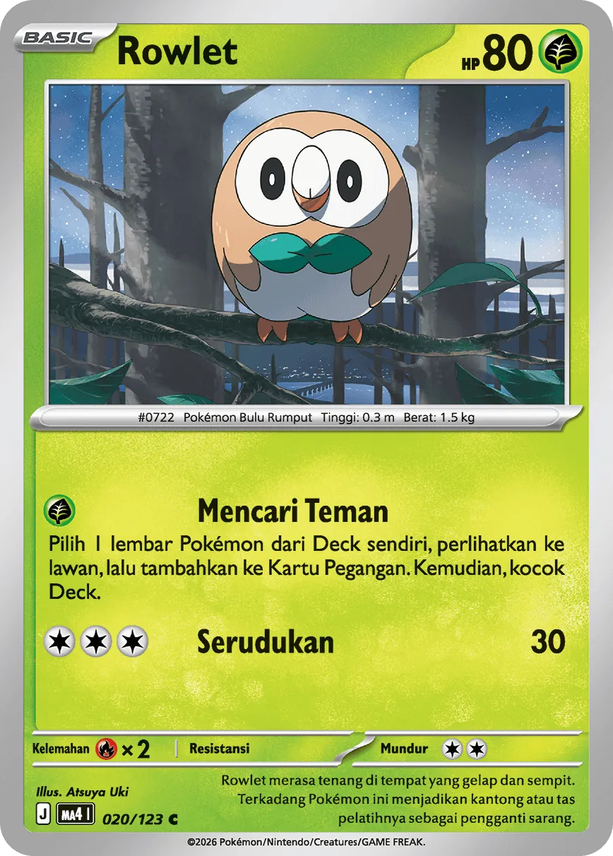Rowlet 020/123 — Void Blast (Indonesian Pokémon TCG card)