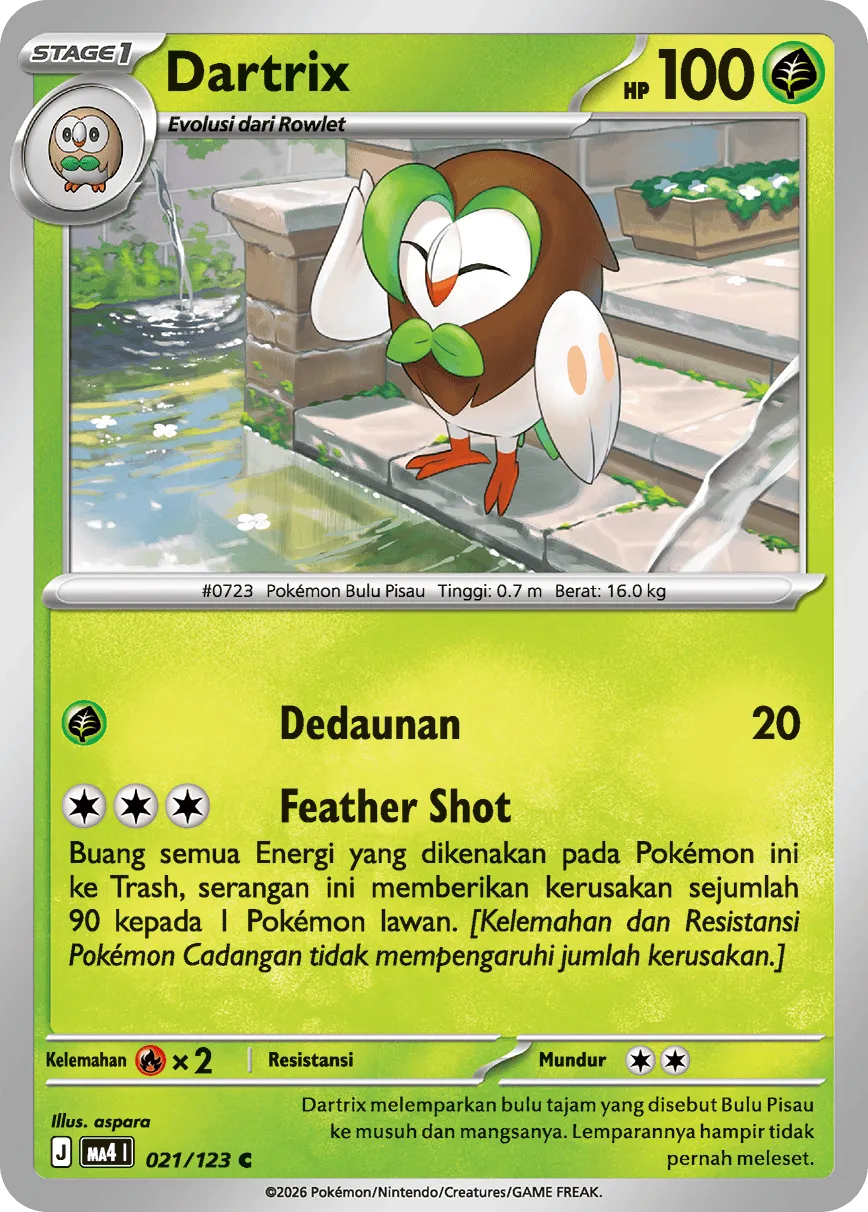 Dartrix 021/123 — Void Blast (Indonesian Pokémon TCG card)